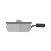 Frying Pan Flat Greyscale Icon vector