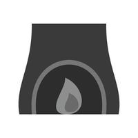 icono de chimenea plana en escala de grises vector