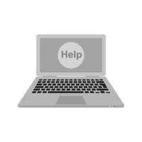 Online Help Flat Greyscale Icon vector