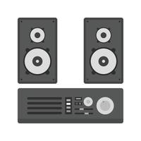 icono de escala de grises plana del sistema de audio vector