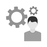 User Settings Flat Greyscale Icon vector