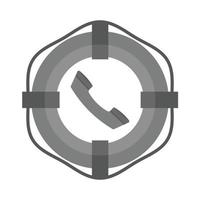 Call for Help Flat Greyscale Icon vector