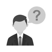 Customer Question Flat Greyscale Icon vector