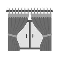icono de cortinas planas en escala de grises vector
