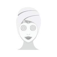 Mask on Face Flat Greyscale Icon vector