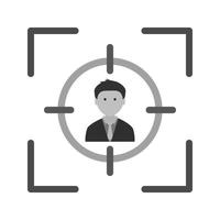 Targeted Flat Greyscale Icon vector