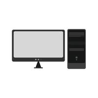 Computer Flat Greyscale Icon vector