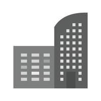 Building Flat Greyscale Icon vector