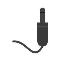 Icono de escala de grises plana de pin de auriculares vector