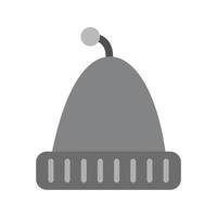 icono de escala de grises plana de gorro de punto vector