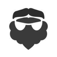 Beard and Moustache II Flat Greyscale Icon vector