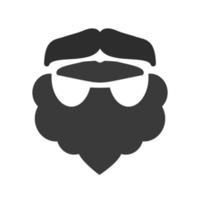 barba y bigote ii icono plano en escala de grises vector