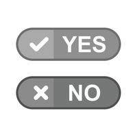 Yes No Option Flat Greyscale Icon vector