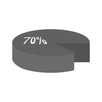 Pie Chart Flat Greyscale Icon vector