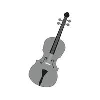 violonchelo icono plano en escala de grises vector