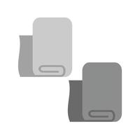 servilletas dobladas icono plano en escala de grises vector