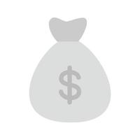 Money Bag Flat Greyscale Icon vector