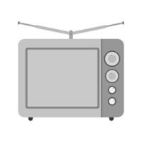 icono de escala de grises plana de transmisión de televisión vector