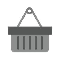 Basket Flat Greyscale Icon vector