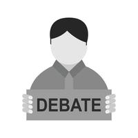 Debate Flat Greyscale Icon vector