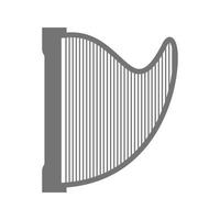 Harp Flat Greyscale Icon vector