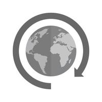 Around the Globe Flat Greyscale Icon vector