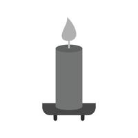 Candle on Shelf Flat Greyscale Icon vector