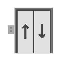 ascensor plano icono en escala de grises vector