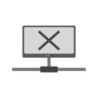 Disconnected Network Flat Greyscale Icon vector