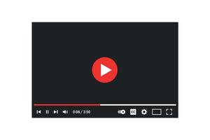 Realistic youtube multimedia player template vector