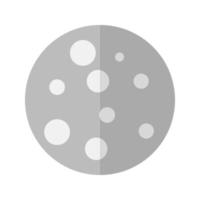 icono de luna plana en escala de grises vector