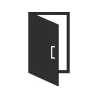 Door Flat Greyscale Icon vector