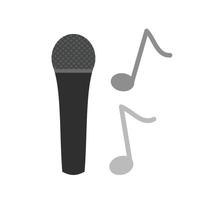 Singing on Mic Flat Greyscale Icon vector