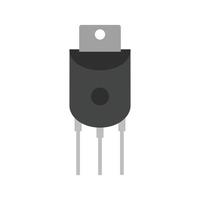 nand gate icono plano en escala de grises vector