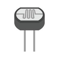 Light Dependent Resistor Flat Greyscale Icon vector
