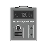 AC Voltage Source Flat Greyscale Icon vector