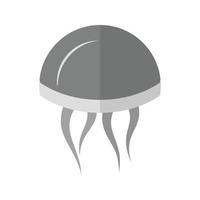 Jelly Fish Flat Greyscale Icon vector