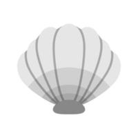 Sea Shell Flat Greyscale Icon vector