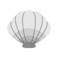 Sea Shell Flat Greyscale Icon vector