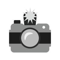 Camera Click Flat Greyscale Icon vector