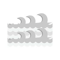 Waves II Flat Greyscale Icon vector