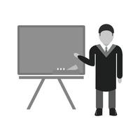 Male Professor Flat Greyscale Icon vector