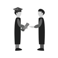 Receiving Diploma Flat Greyscale Icon vector