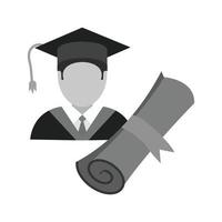 icono de escala de grises plano graduado masculino vector