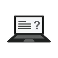 Online Exam Flat Greyscale Icon vector