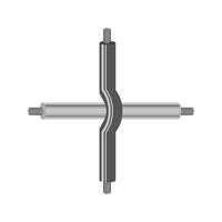 cables cruzados no unidos icono plano en escala de grises vector