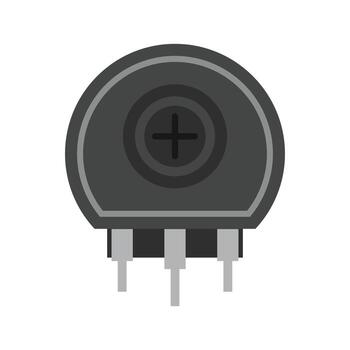 Variable Resistor Flat Greyscale Icon vector