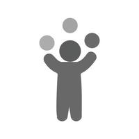 Juggling Balls Flat Greyscale Icon vector