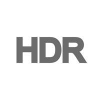 HDR On Flat Greyscale Icon vector