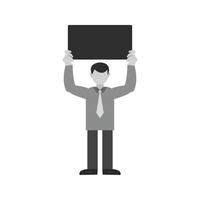 Sign Holder Flat Greyscale Icon vector